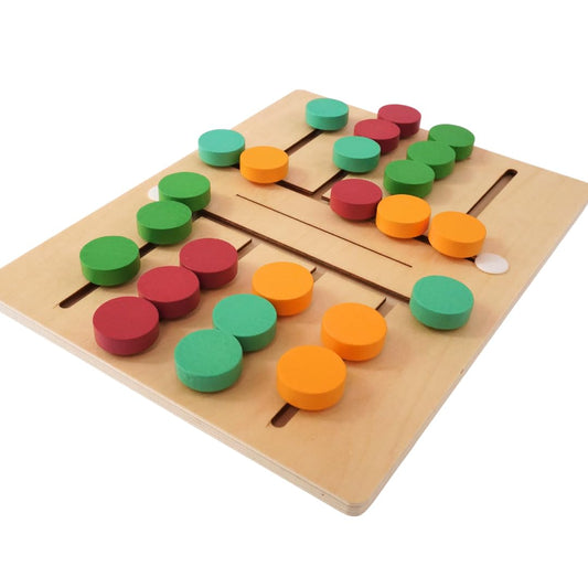 Sadugudu Wooden Color Sorting Slide Toy: Kids' Educational Matching Puzzle, Memory Booster