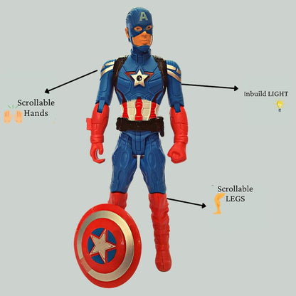 Marvel Avengers Captain America Titan Hero Blast Gear Action Figure with LED Light