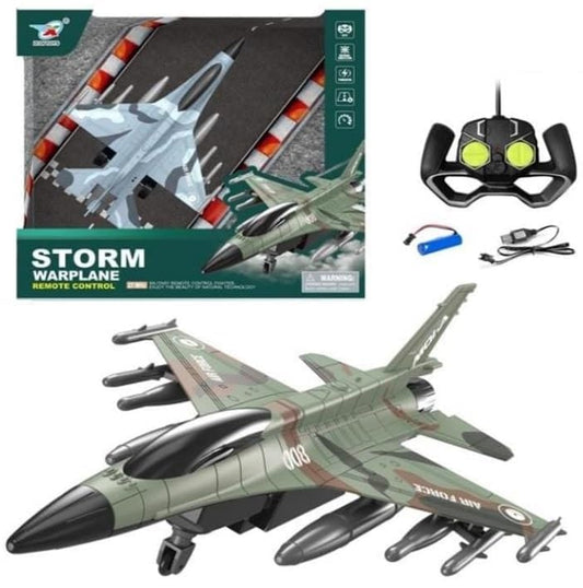 TIPTOP Warplane Remote Control Fighter Plane RC Jet Military Aircraft 2.5GHz 4Channel Remote Aeroplane Toy