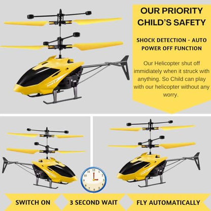 TIPTOP RC Helicopter with Hand Gravity Sensor, Flying Remote Control Helicopter Toy, Charging Helicopter with 3D Light & Safety Sensor for Kids