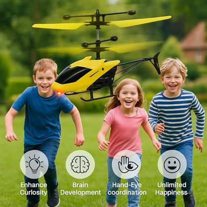 TIPTOP RC Helicopter with Hand Gravity Sensor, Flying Remote Control Helicopter Toy, Charging Helicopter with 3D Light & Safety Sensor for Kids