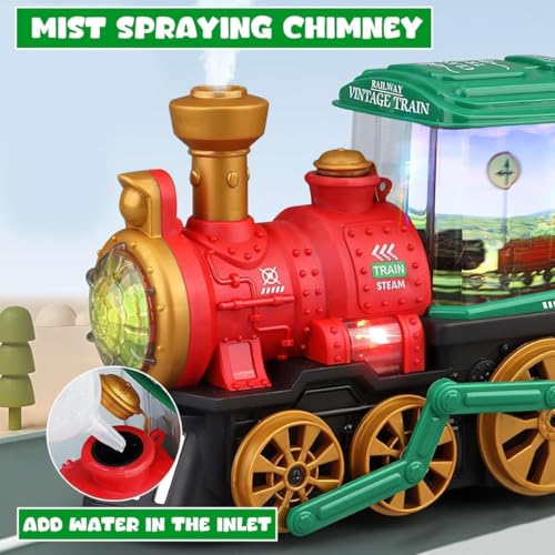 TIPTOP Bump and Go Action Mist Spraying Electric Steam Engine