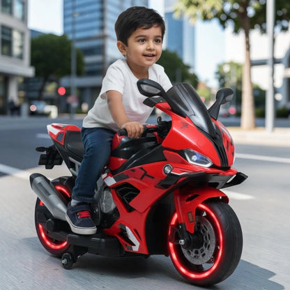 Toy House Battery Operated Ride-On Bike for Kids - B022-Red