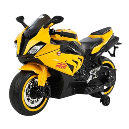 Toy House Battery Operated Ride-On Bike for Kids 3 to 8 Years - B018-Yellow