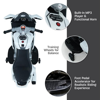 Toy House Mini Ninja Ride-On Bike for Kids - Age 2 to 4 - B005-White