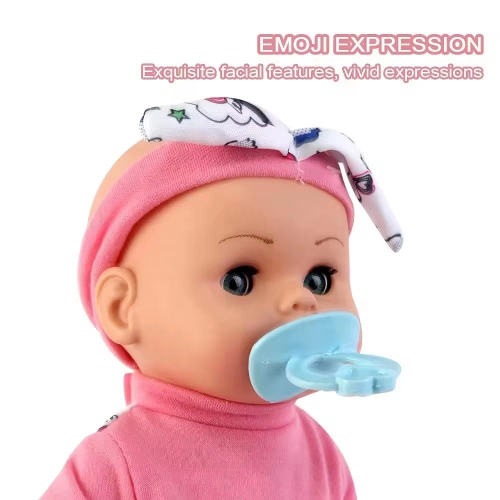 Cute Realistic Soft Body Baby Doll with Feeding Bottle, Pacifier & Accessories