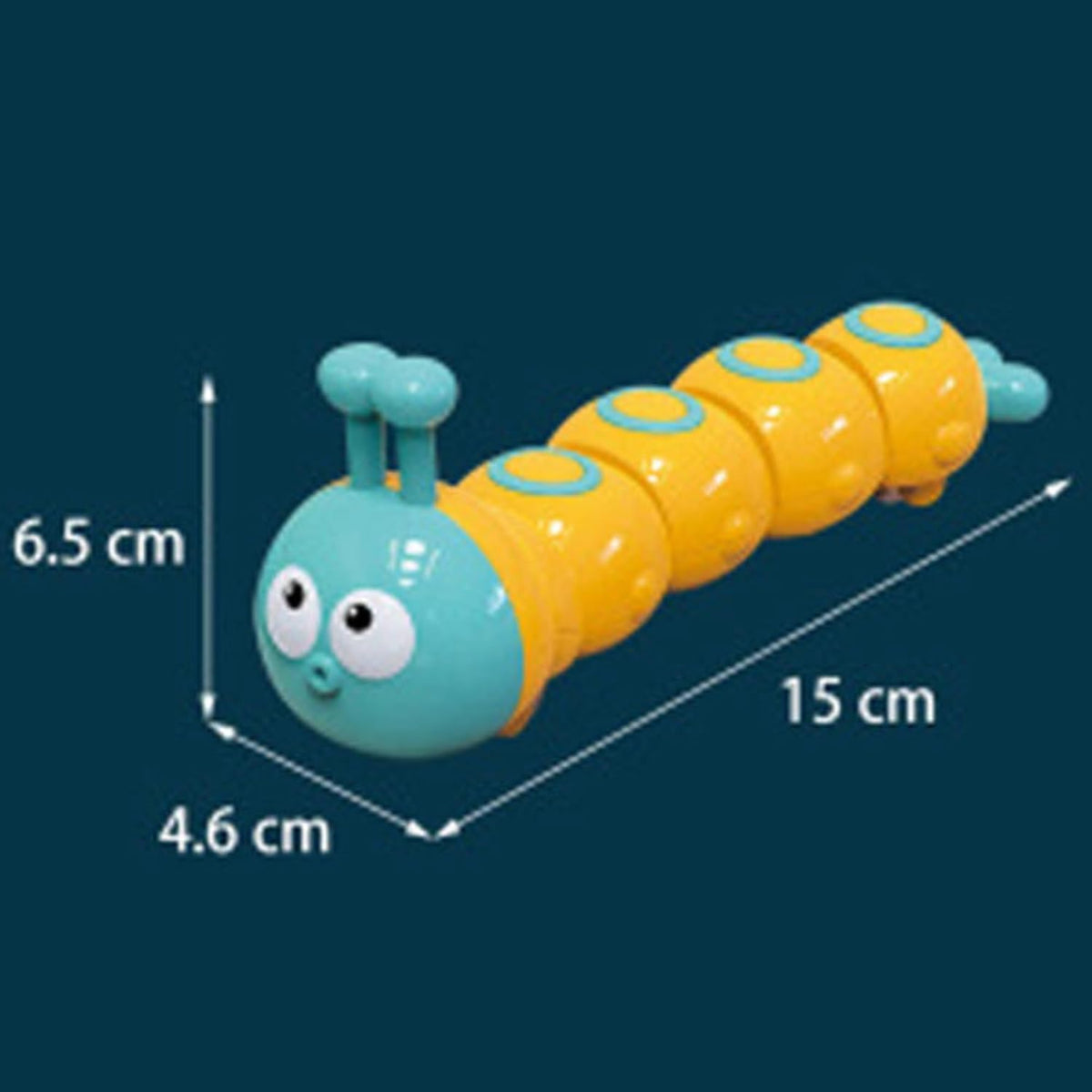 IndusBay IB-PUSH-CATERPILAR-4PC Press and Go Caterpillar Toy