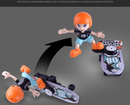 FunBlast Sliding Plate Stunt Scooter Skateboard Light Music Toy
