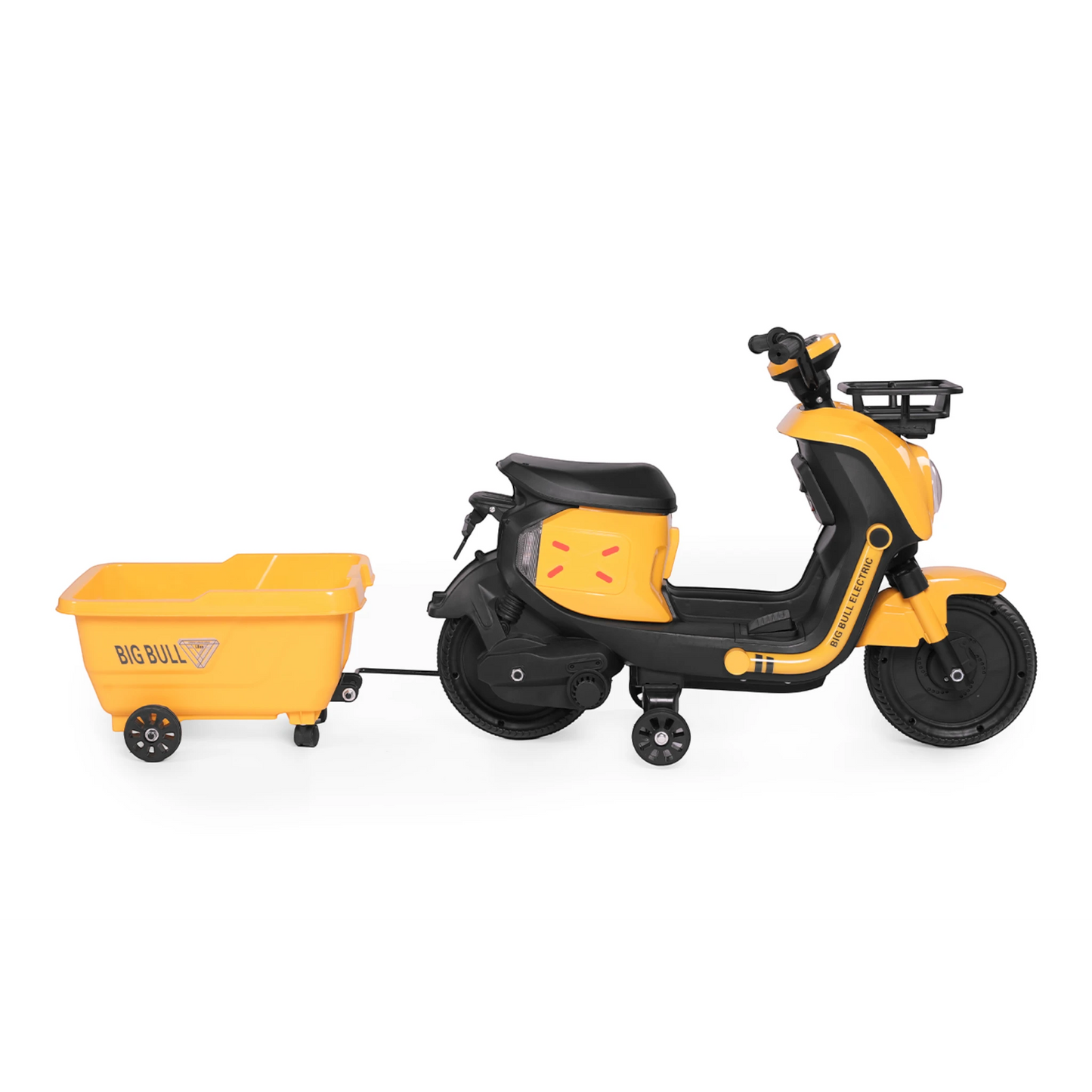 Toy House EV NIU Ride-On Scooter with Trailer for Kids EV06-Yellow - Age 3+