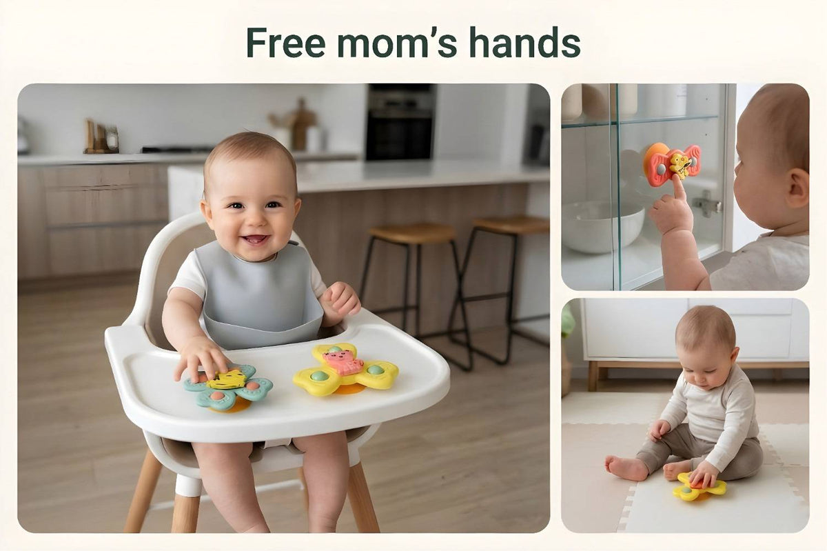 Baby Spinner Rattle Suction Toy Set