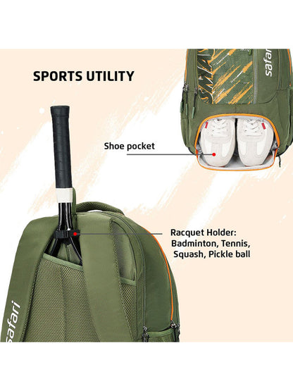 Safari Smash Sport Utility Comes with a Racquet Holder & Rain Cover, School & College Bag with 1 Year Warranty