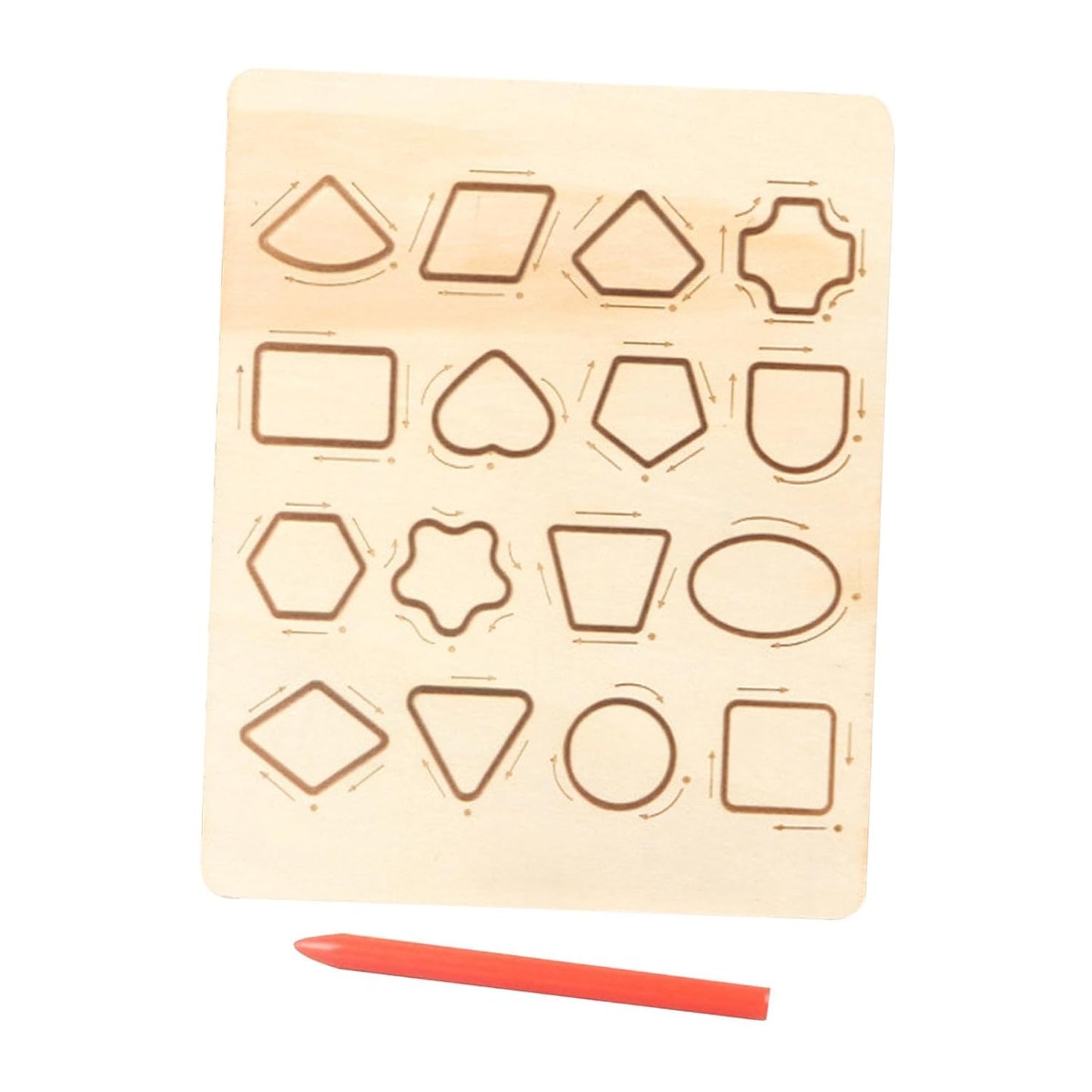 BNF® Wooden Shape Number Tracing Board: Preschool Kids Early Learning Education Tool