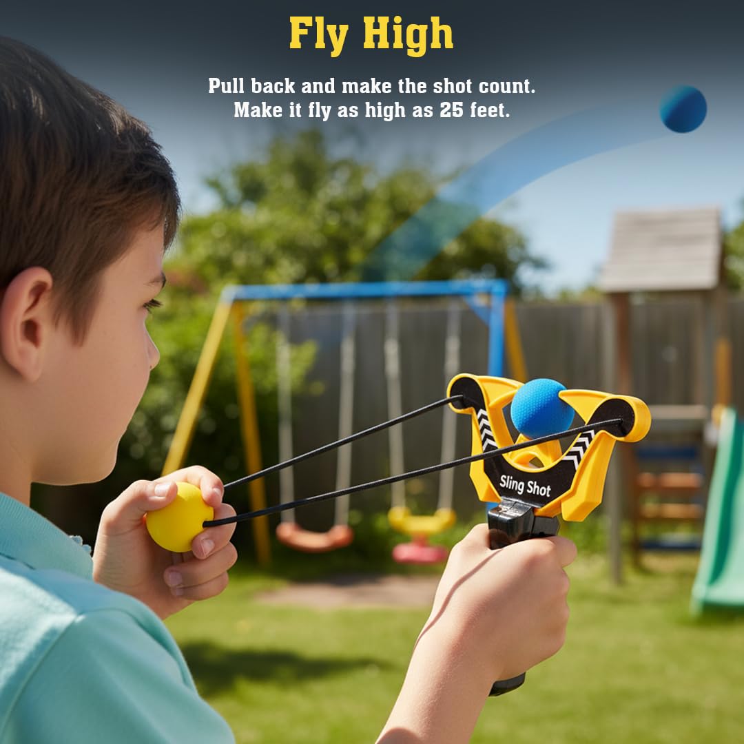 RATNA'S 7568 Foam Blast Sling Shot Launcher Set Toy