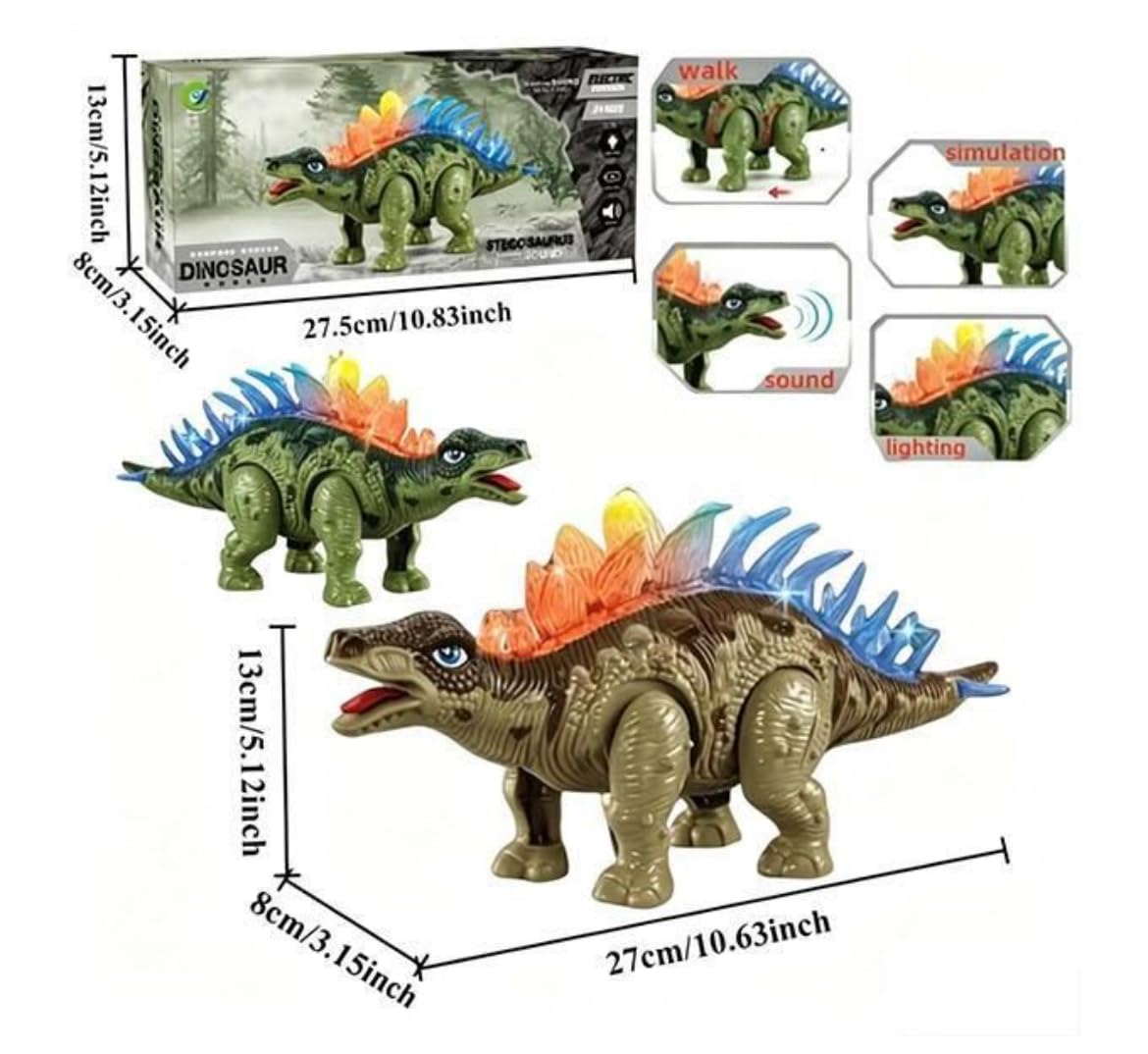 Jy4025 Electric Walking Stegosaurus Dinosaur Sound Light Toy