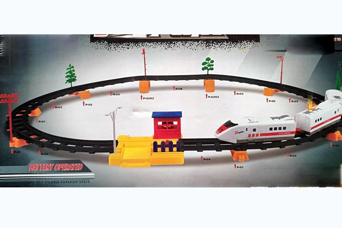 Mivyaa World SPEED001 Battery Operated 39-Piece Train Set Toy