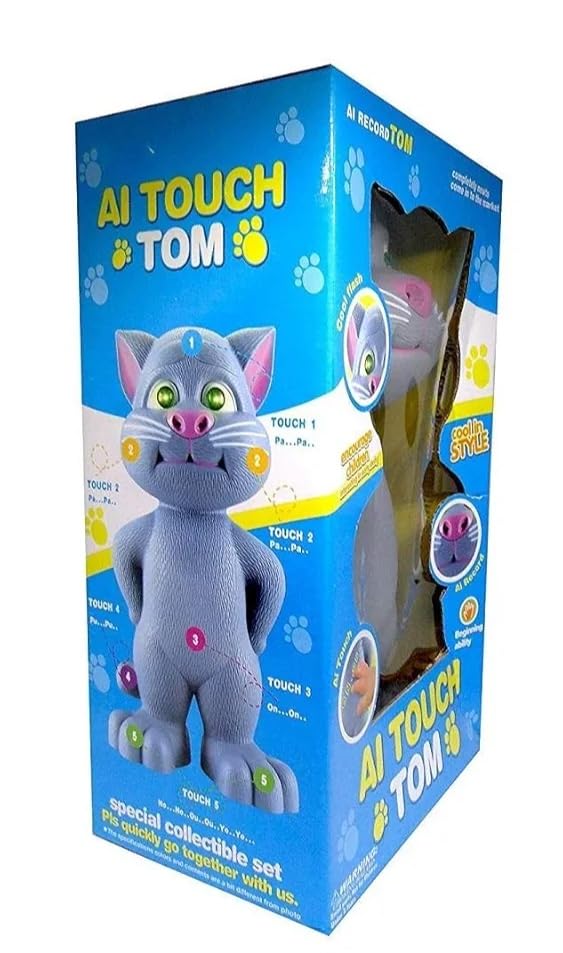 TIPTOP AI Touch Tom Interactive Talking Cat Toy, Electronic Pet with Sound Effects