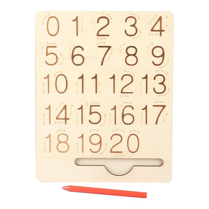 BNF® Wooden Shape Number Tracing Board: Preschool Kids Early Learning Education Tool