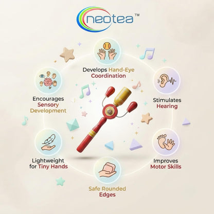 Neotea Handcrafted Wooden Baby Rattle Toy