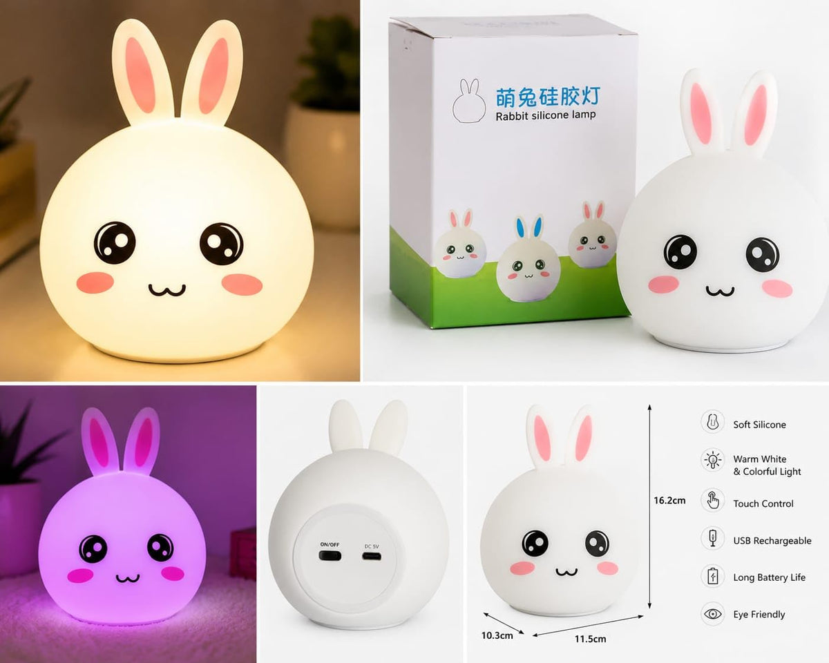 Visionary Enterprise GT-2001 Rabbit Silicone LED Night Lamp Toy