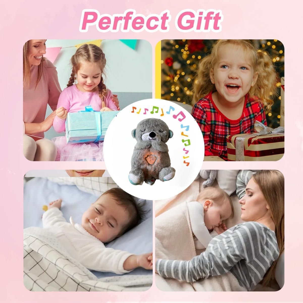 Breathing Otter Soothing Plush Toy with Rhythmic Motion and Music