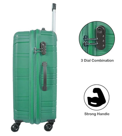 VIP Aristocrat Polypropylene (Set Of 3 Hard Suitcase Cabin,(55+66+76Cm)Check-In Lightweight Luggage With 8 Strong Spinner Wheels,Secured Combination Lock & 7 Years International Warranty