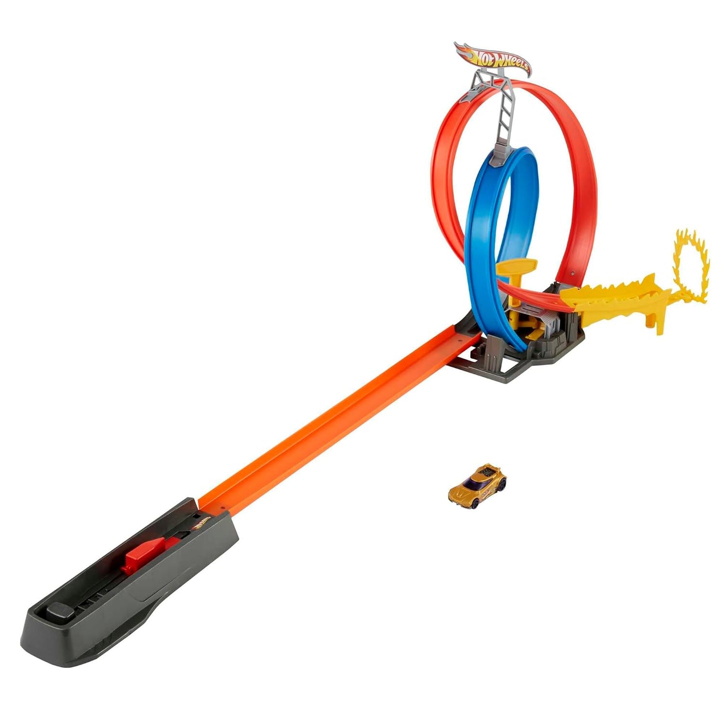 Hot Wheels Energy Track Set with Double Stunt Loop and Fire Ring