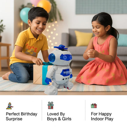 Vibrant Dancing Robot Toy for Kids: 3D Lights, Music, Spinning Fun