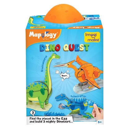 Imagimake Dino Quest 3D Puzzle: Surprise Egg Dinosaur Toy for Kids 5+ (37 pcs)