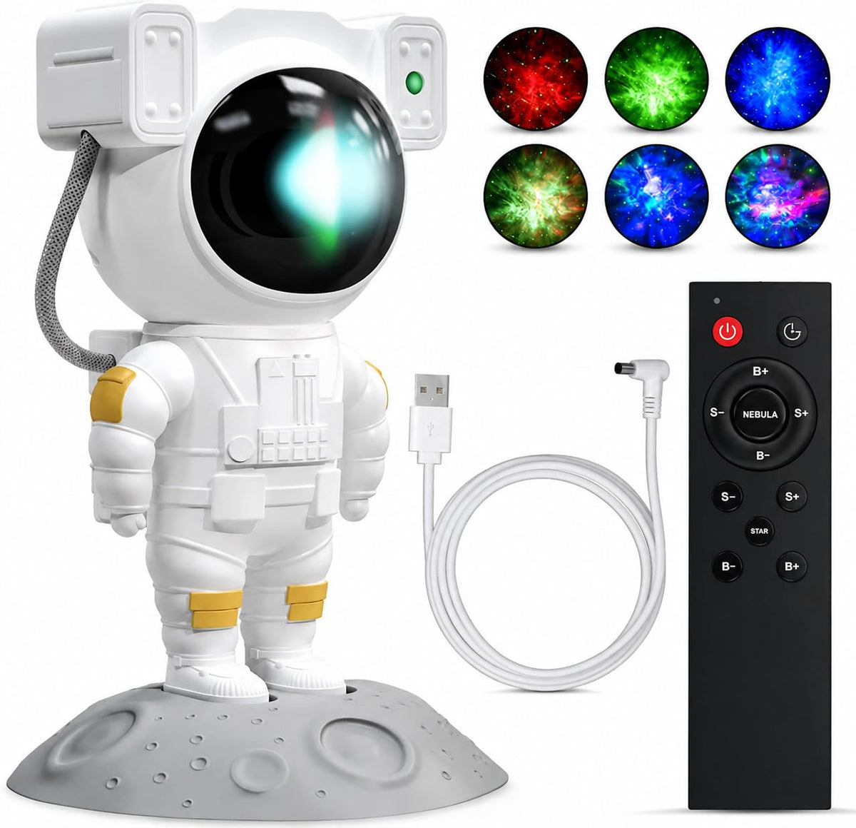 MAHEK ENTERPRISE ASTRO-LAMP-01 Astronaut Galaxy Projector Night Light Toy