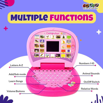 TIPTOP Educational Learning Laptop Toy with LED Display and Music Effect