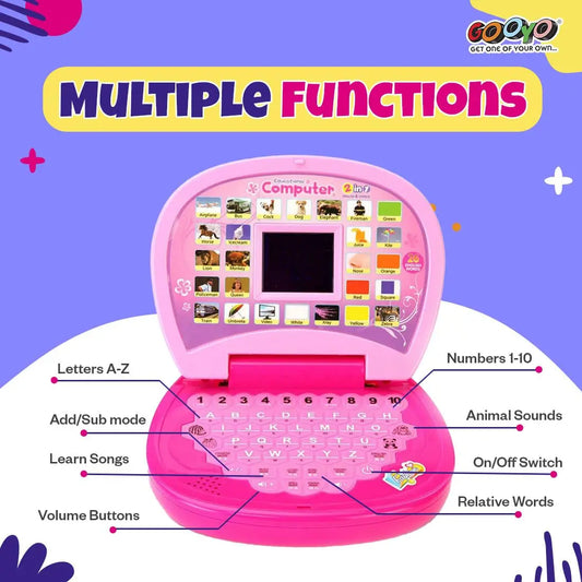 TIPTOP Educational Learning Laptop Toy with LED Display and Music Effect