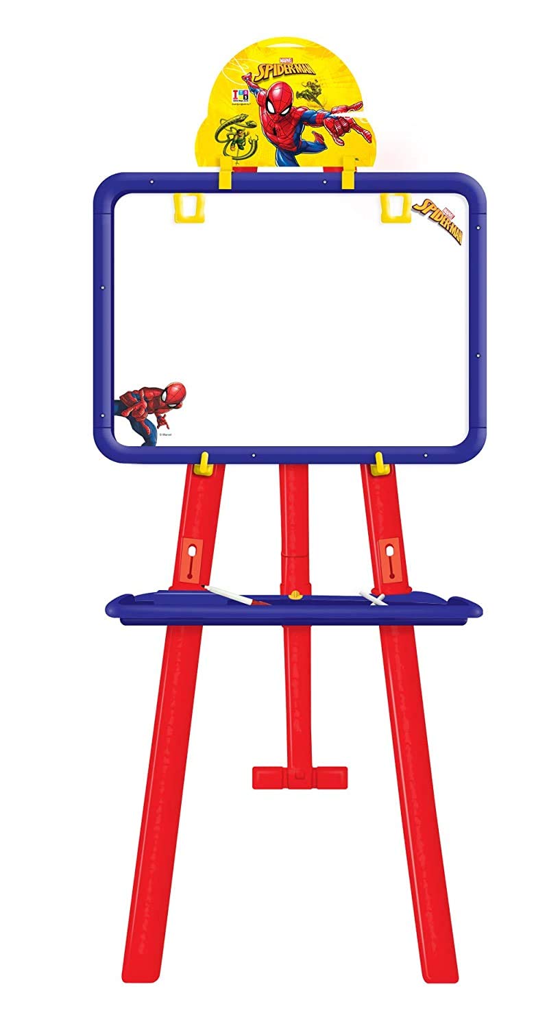 Kidivo Plastic Adjustable Height Magnetic 8 in 1 Double Sided Easel Board