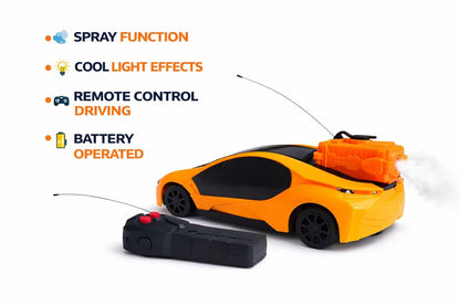 DUnicart Stores SRC-120-27MHZ 3D Light Smoke Spray RC Racing Car Toy