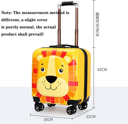 Shamax Kids' Hard Shell Animal Print Luggage: Spinner Wheels, Adjustable Handle Travel