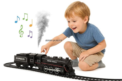 Rishi Quality Bump and Go Musical Smoke Toy Train with Lights