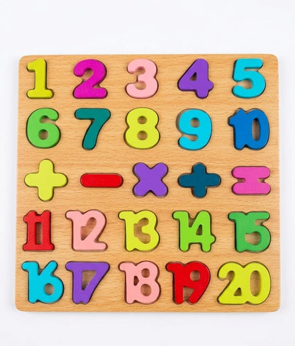 Wooden Number Puzzle 1 to 20 Kids Educational Toy
