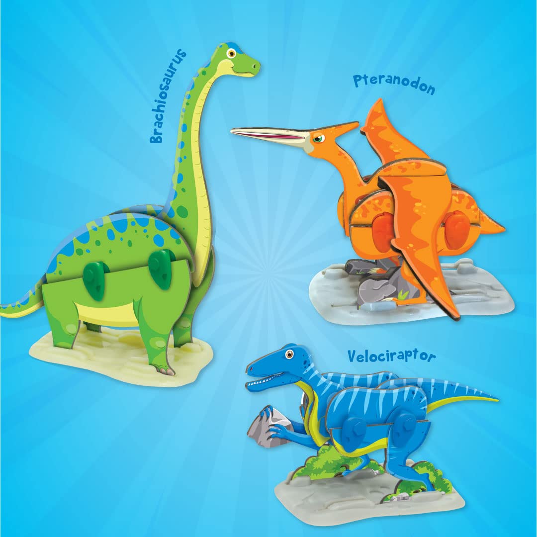 Imagimake Dino Quest 3D Puzzle: Surprise Egg Dinosaur Toy for Kids 5+ (37 pcs)