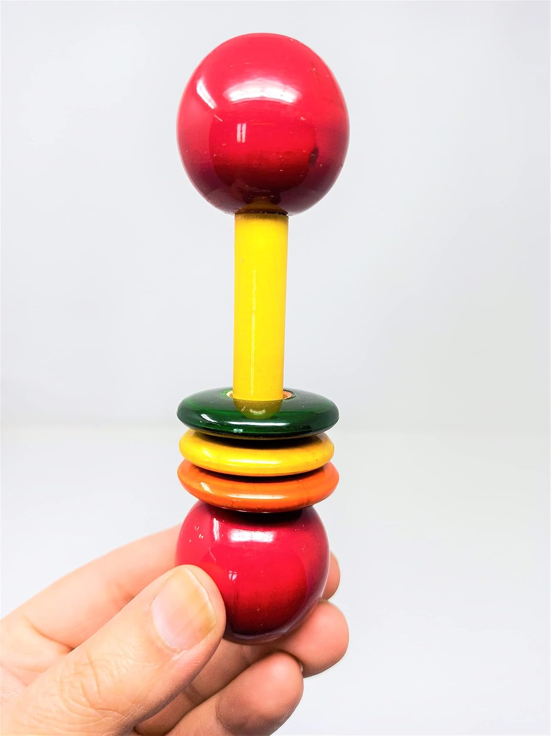 A&A Kreative Wooden Rattle Handcrafted Toddler Toy