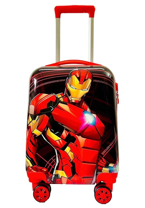 ADSON Iron Man 16-Inch Hardsided Kids Trolley Luggage with 360° Spinner Wheels