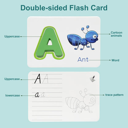 ZIB Wooden Alphabet Learning & Spelling Game: Educational Flash Cards for Kids