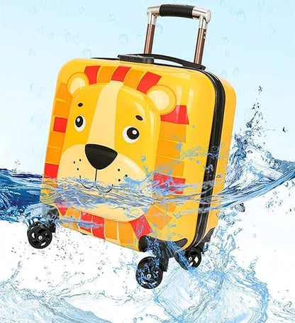 Shamax Kids' Hard Shell Animal Print Luggage: Spinner Wheels, Adjustable Handle Travel