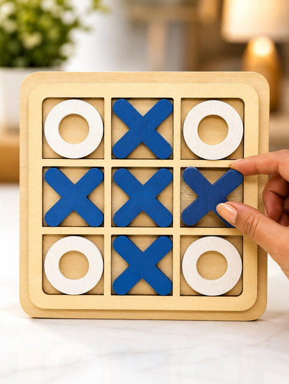 Zero-Kata Wooden Tic Tac Toe Board Game