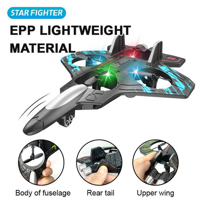 Ocvito Blue 2.4GHz Remote Control Fighter Jet with LED Lights