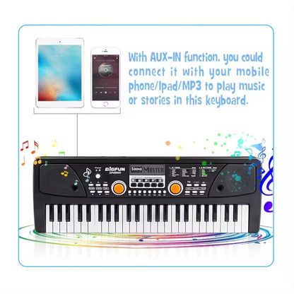 URBAN TOYS 49 Keys Piano Keyboard Electronic Organ with Microphone