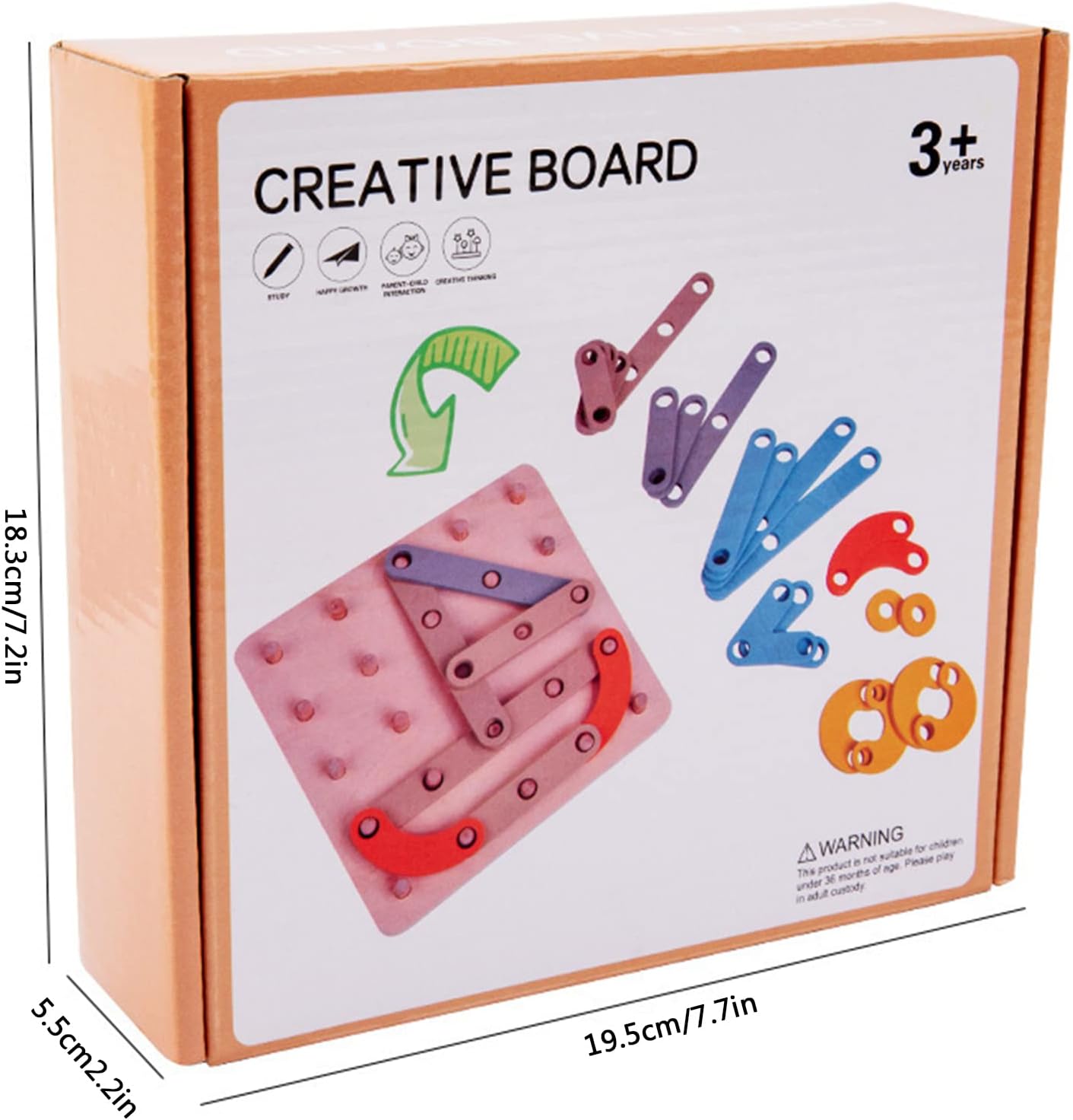 4 Pcs Wooden Shape Matching Puzzle Jigsaw Pegboard Activity STEM Toy