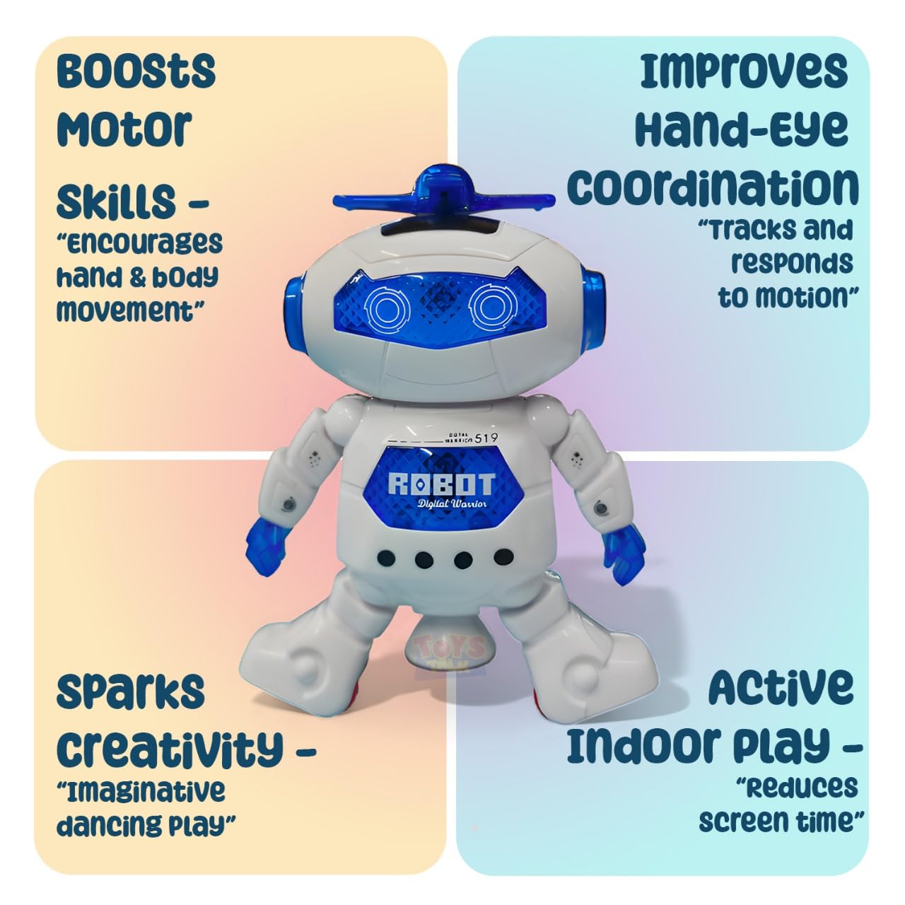 Vibrant Dancing Robot Toy for Kids: 3D Lights, Music, Spinning Fun