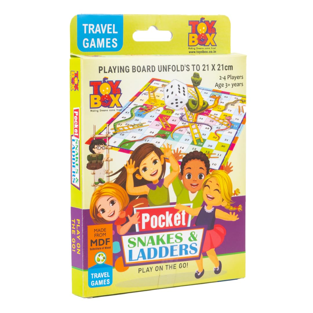 Toysbox 4114 Pocket Snakes & Ladders Travel Board Game Toy