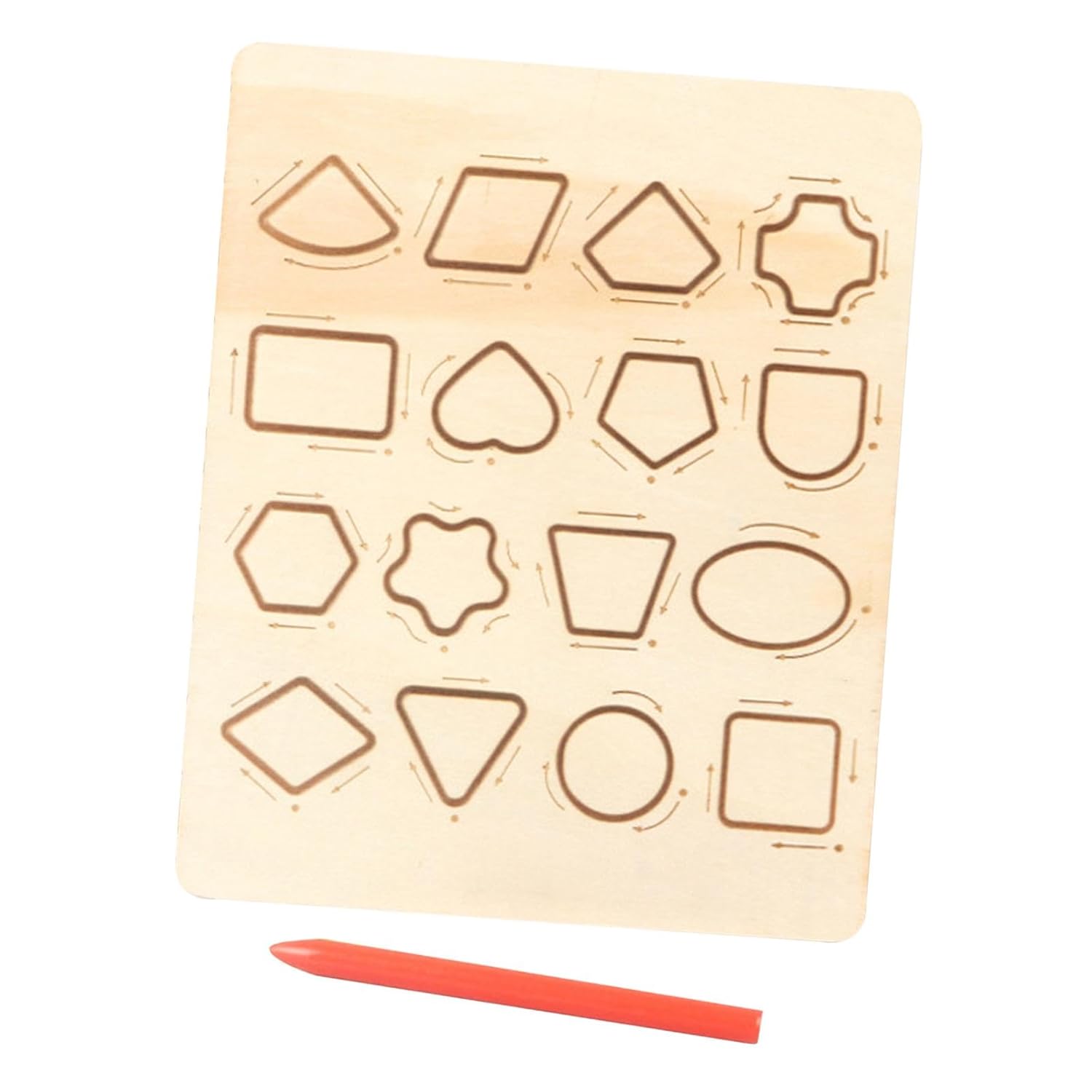 BNF® Wooden Shape Number Tracing Board: Preschool Kids Early Learning Education Tool