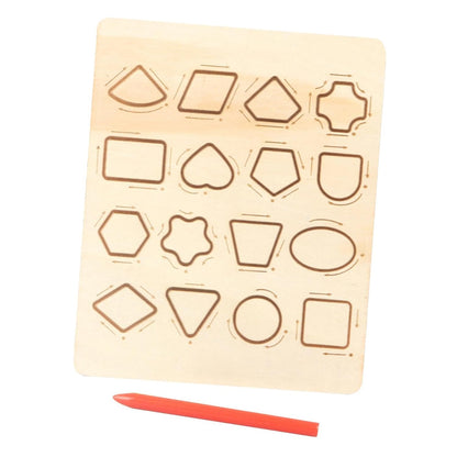 BNF® Wooden Shape Number Tracing Board: Preschool Kids Early Learning Education Tool