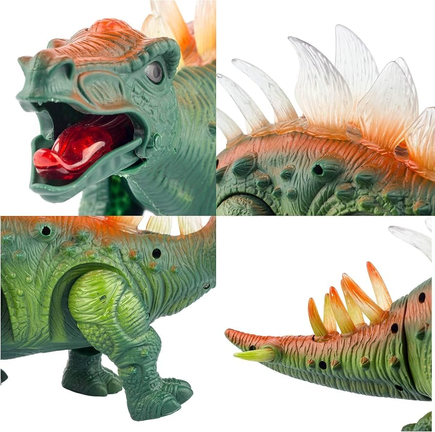 Jy4025 Electric Walking Stegosaurus Dinosaur Sound Light Toy